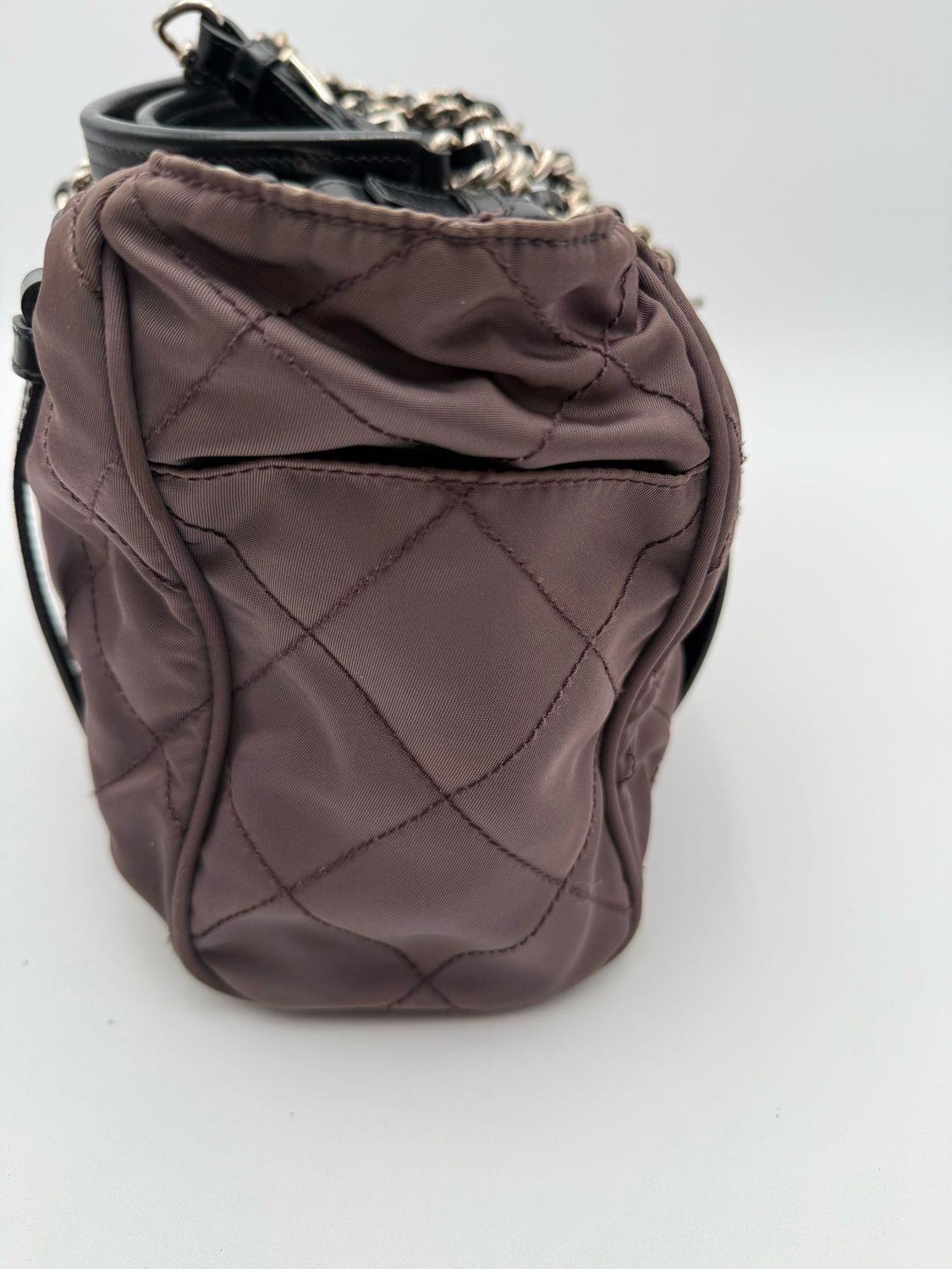 Prada Nylon Tessuto Chain Zipper Tote