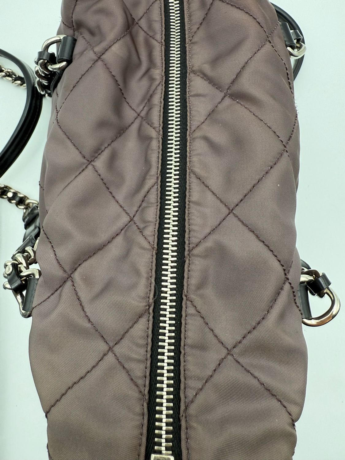 Prada Nylon Tessuto Chain Zipper Tote
