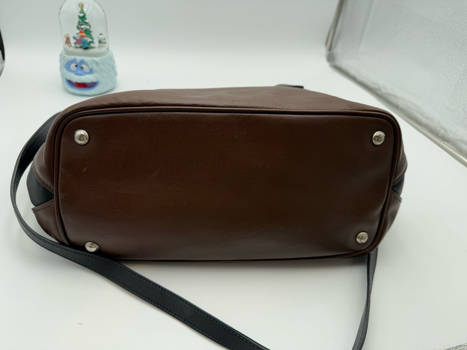 Prada Soft Calfskin Trapeze Convertible Two Tone Crossbody