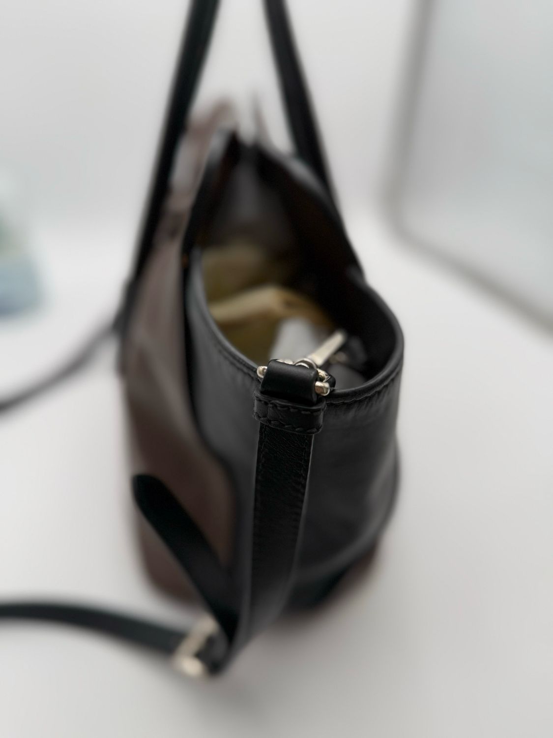 Prada Soft Calfskin Trapeze Convertible Two Tone Crossbody