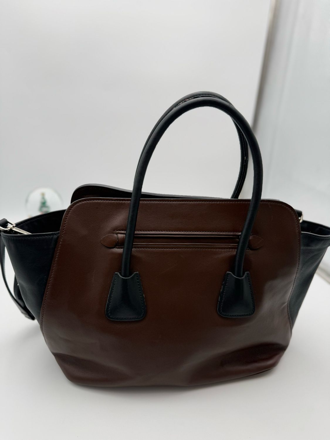 Prada Soft Calfskin Trapeze Convertible Two Tone Crossbody