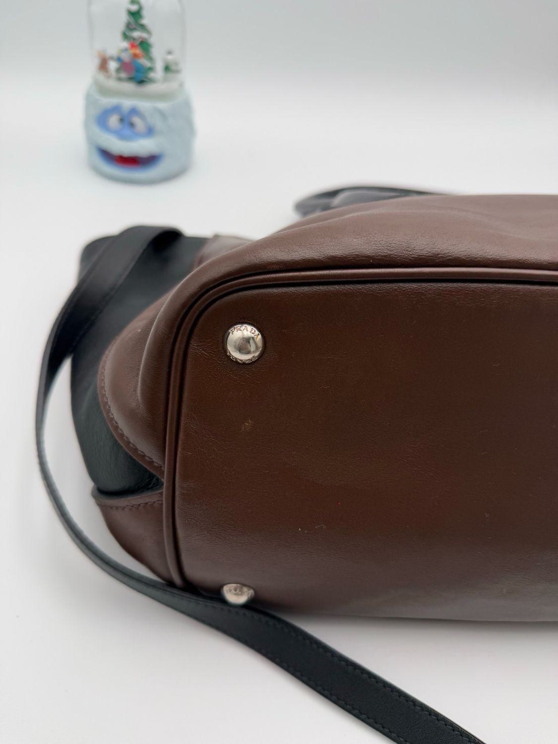Prada Soft Calfskin Trapeze Convertible Two Tone Crossbody