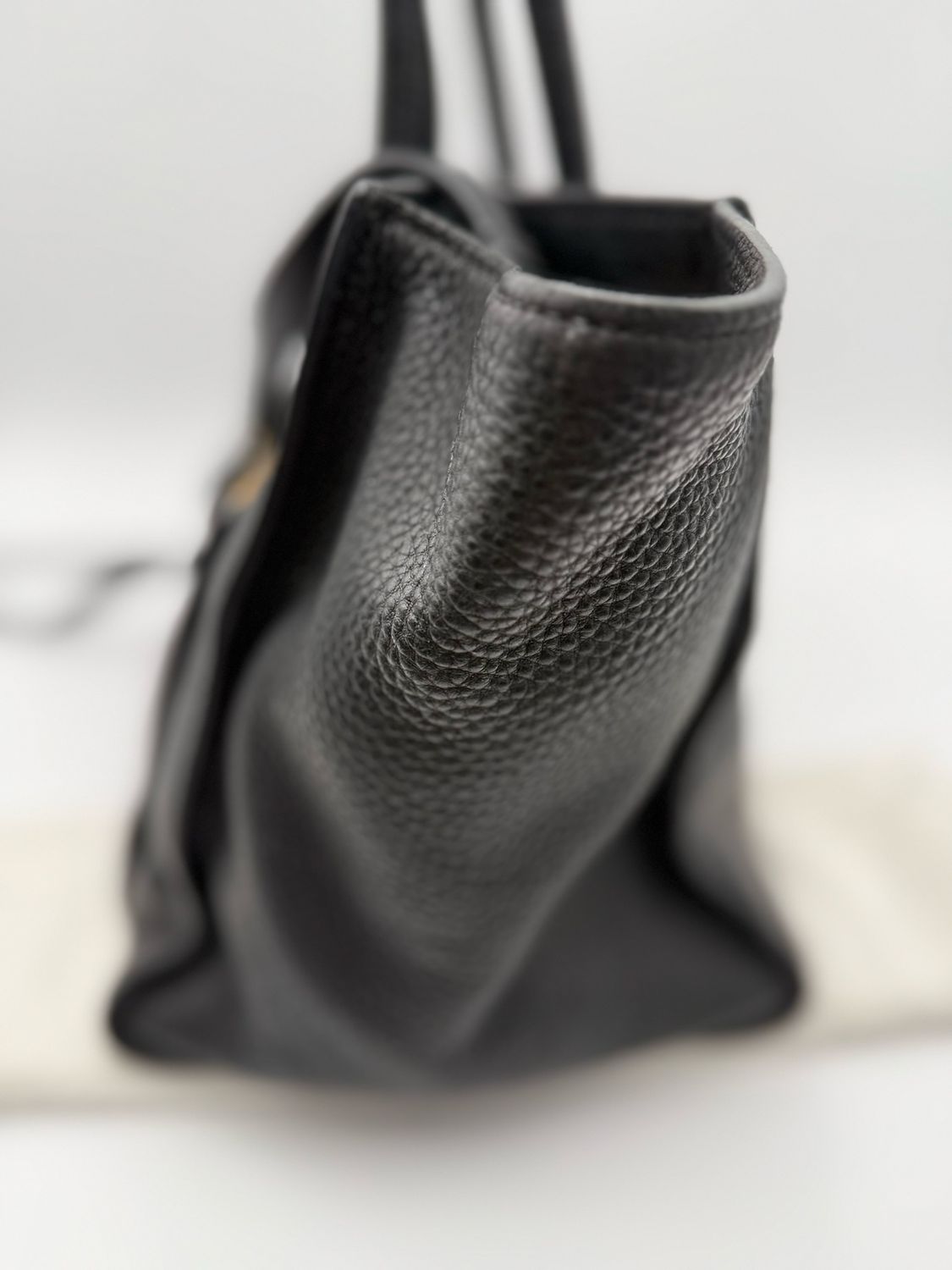 Prada Vitello Daino Pebbled Leather Black Twin Tote Convertible Crossbody