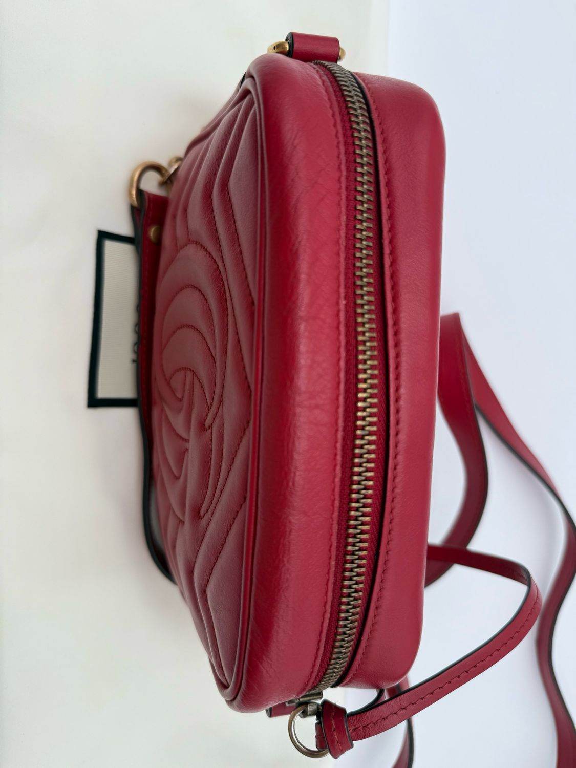 Gucci Mini Marmont Red Crossbody Messenger Bag