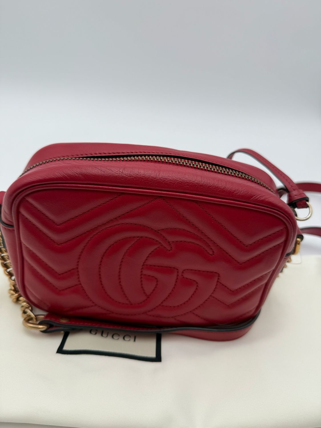 Gucci Mini Marmont Red Crossbody Messenger Bag