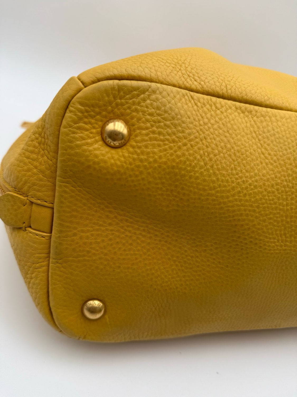 Prada Vitello Daino Side Zippers Convertible Shopper Large Tote