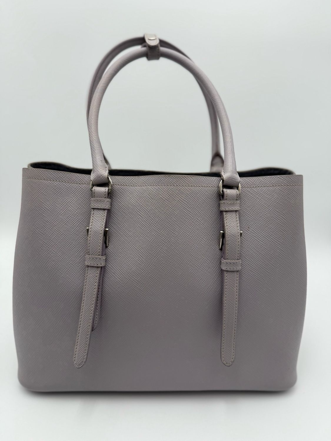 Prada Saffiano Cuir Medium Double Handle Crossbody Handbag