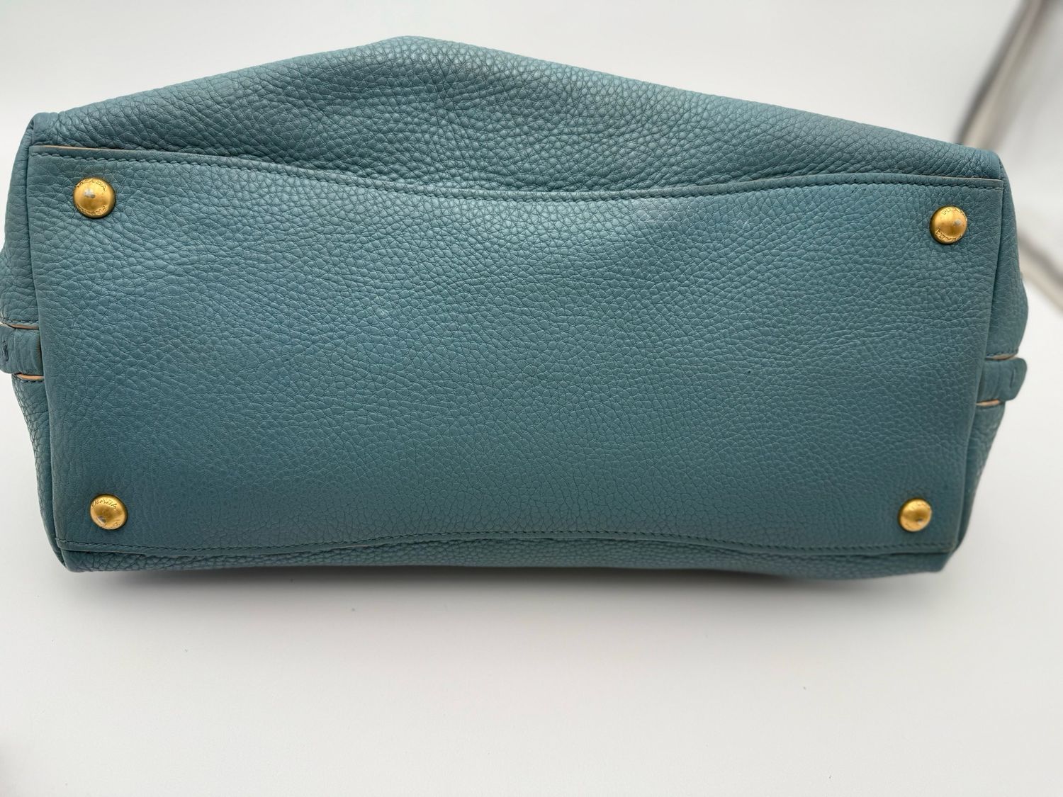 Prada Vitello Daino Grained Side Zippers Tote