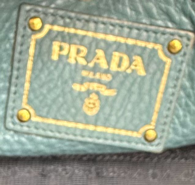 Prada Vitello Daino Grained Side Zippers Tote