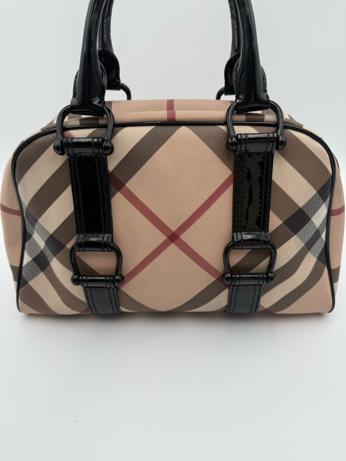 Burberry Novacheck Top Handle Tote Shoulder Bowler Bag