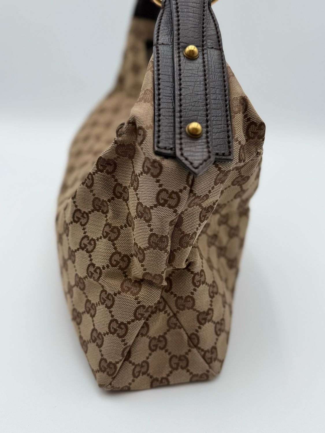 Gucci Horsebit Hobo Vintage Canvas Monogram