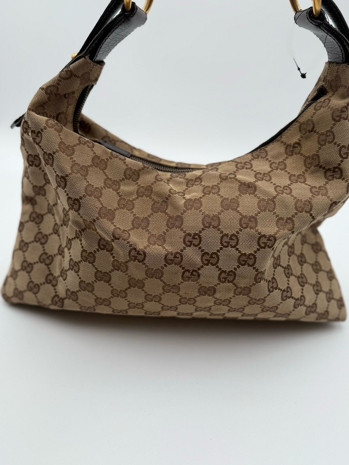 Gucci Horsebit Hobo Vintage Canvas Monogram