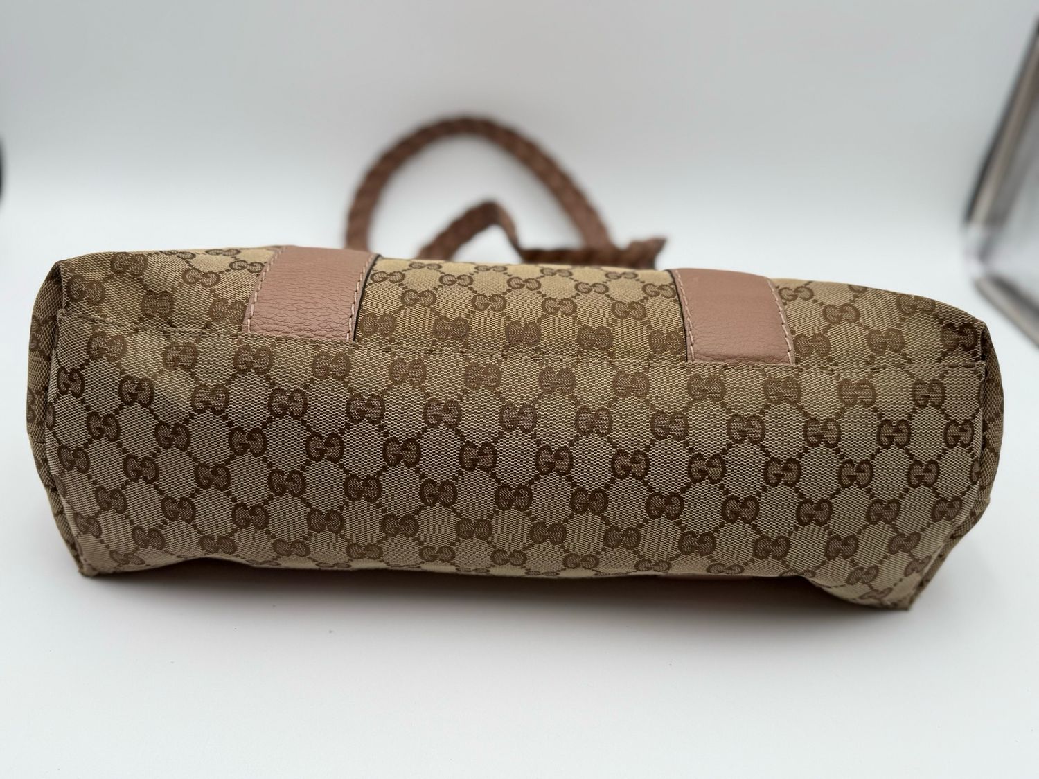 Gucci Monogram Canvas Bamboo Shopper Tote Large
