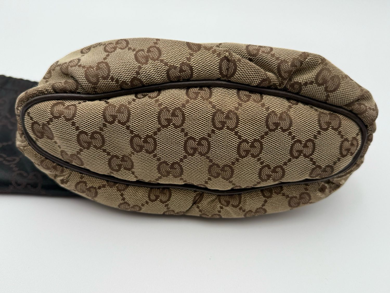Gucci Monogram Canvas Pochette Web Zipper Hobo