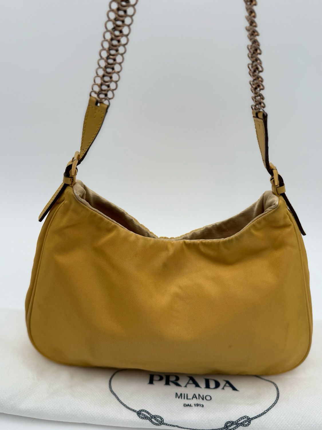 Prada Pochette Nylon Tessuto Chain Strap Hobo Shoulder Bag