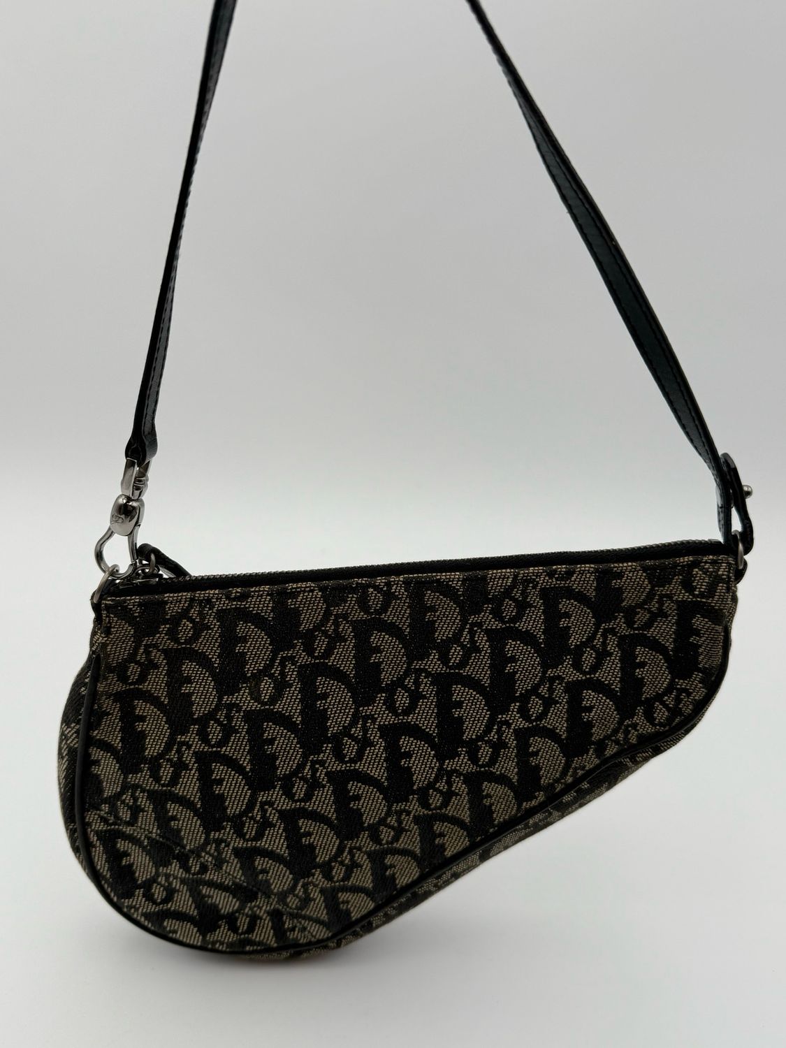 Christian Dior Oblique Vintage Saddle Hobo Shoulder Bag