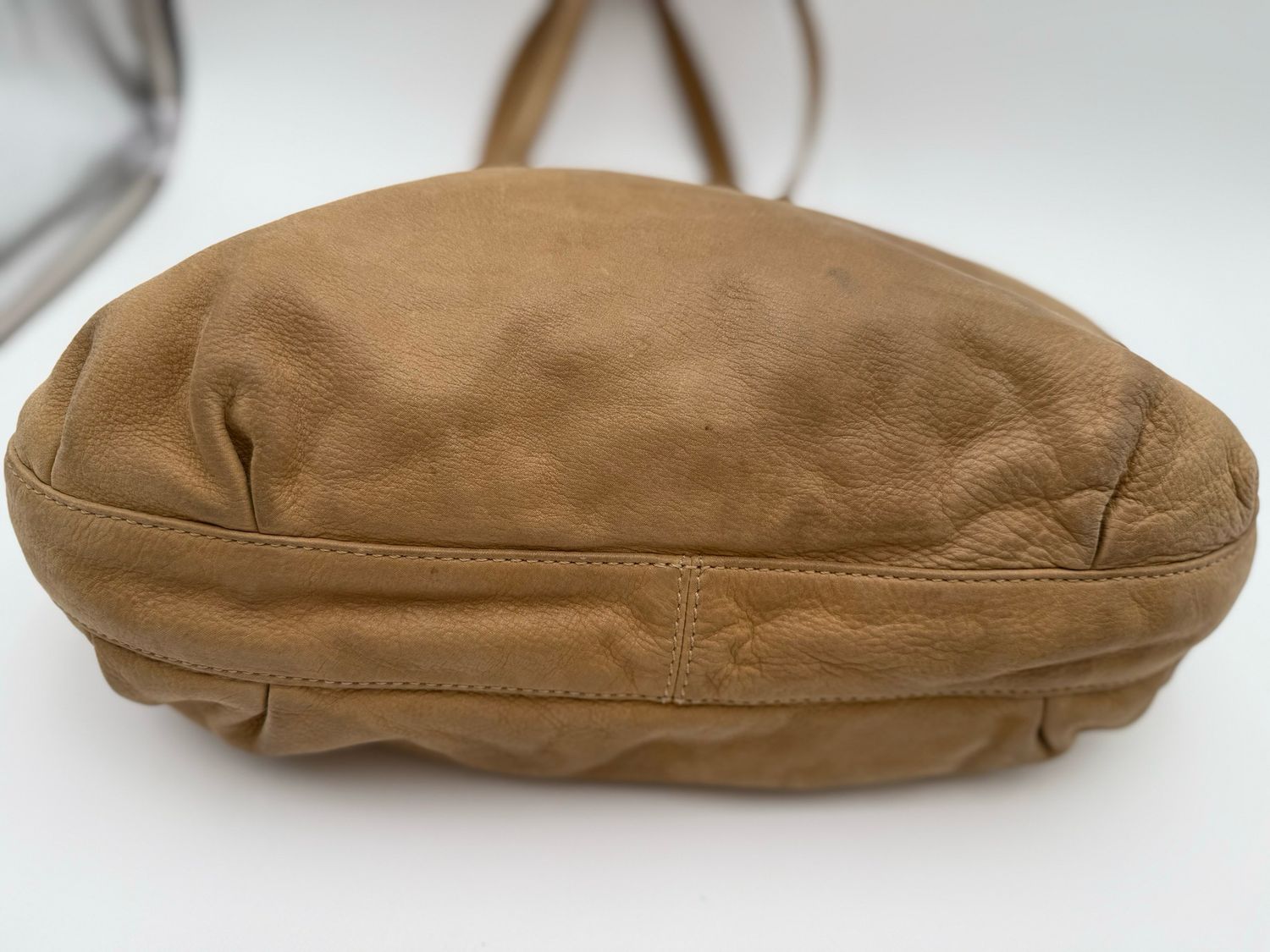 Fendi Tote Shoulder Bag Suede Nude