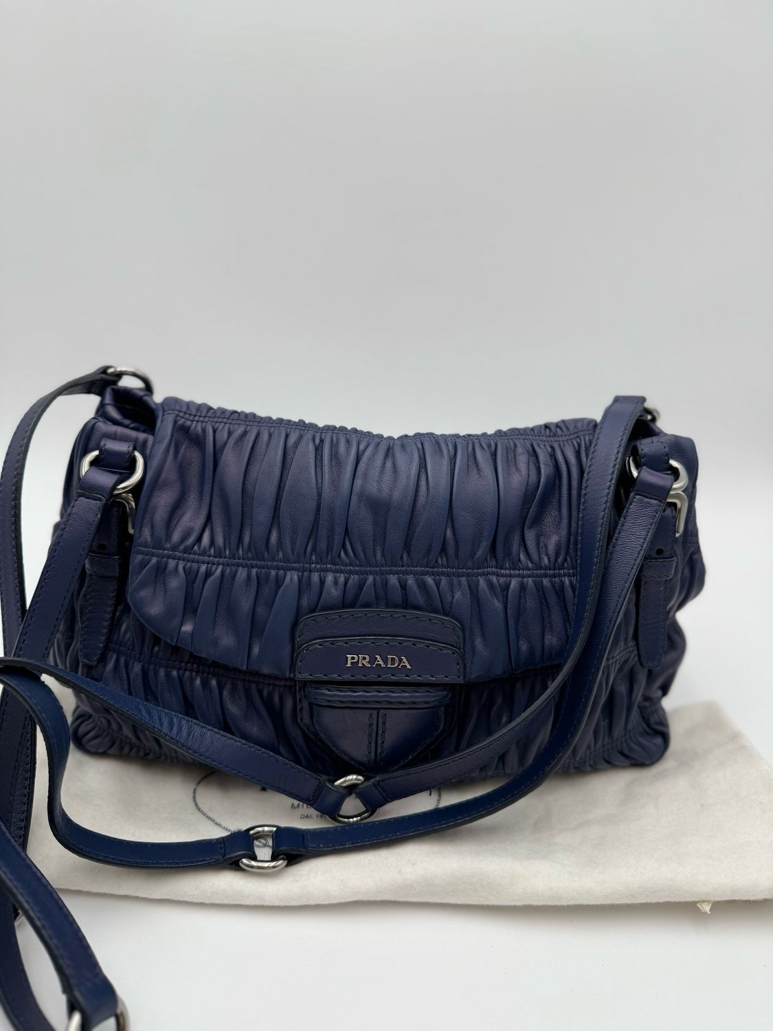 Prada Nappa Gaufre Flap Shoulder Bag Tote