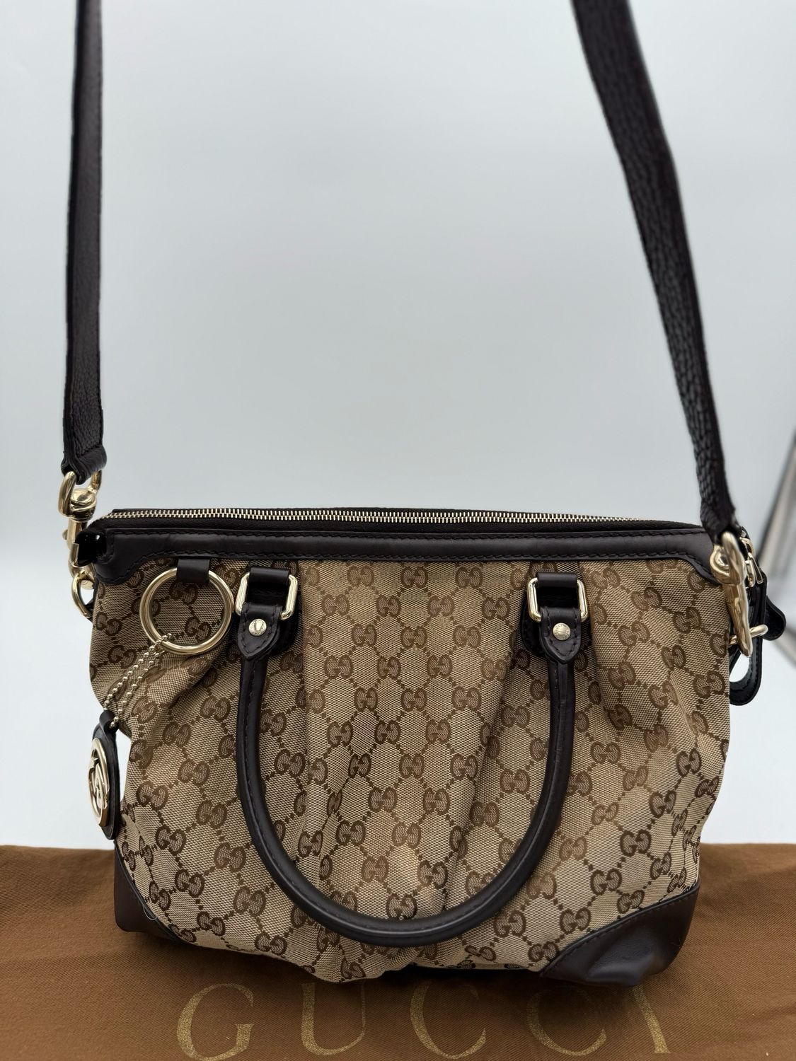 Gucci Monogram Sukey Medium Shoulder Bag Messenger