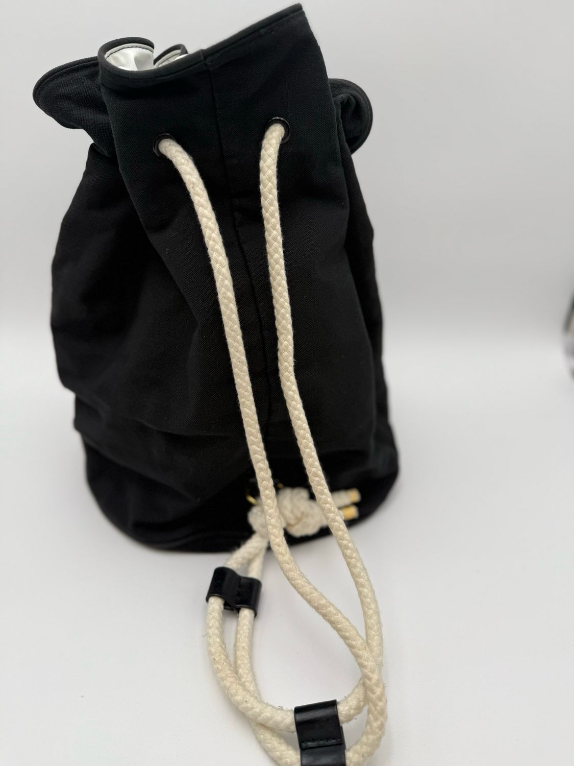 Chanel Drawstring Backpack Canvas Black