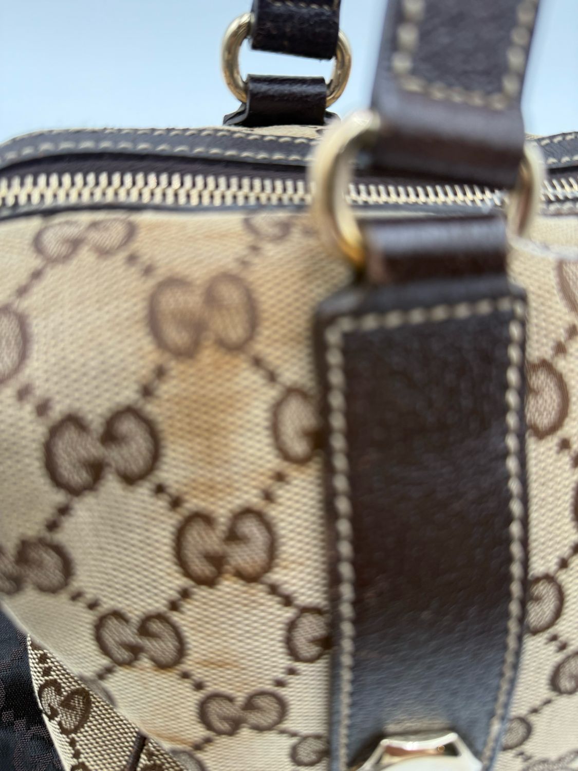 Gucci Monogram Canvas Bowler Boston Tote