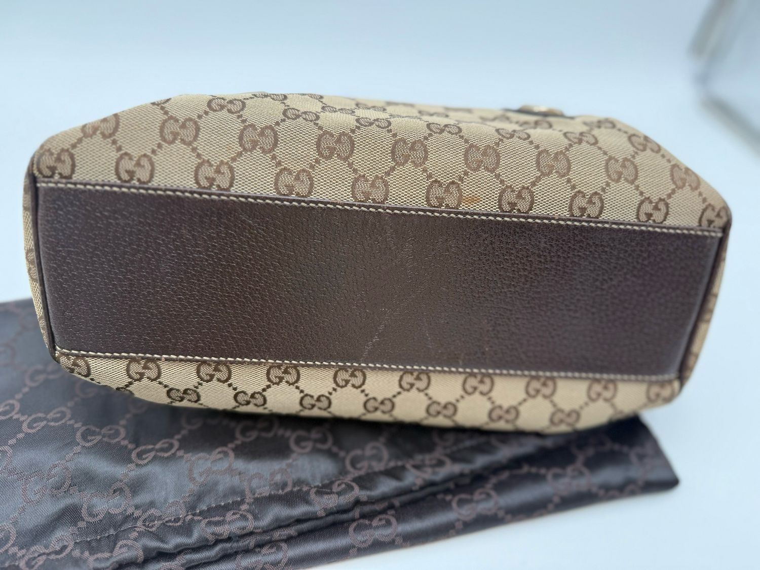 Gucci Monogram Canvas Bowler Boston Tote