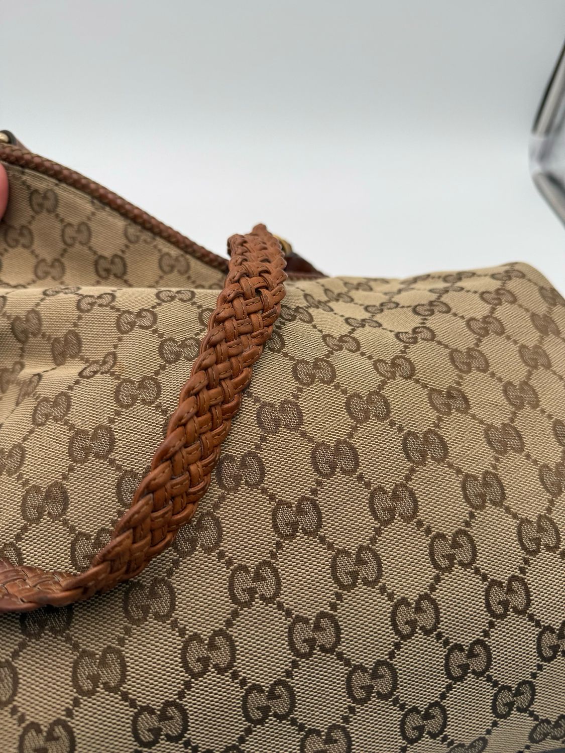 Gucci Monogram Canvas Marrakech Hobo Shoulder Bag Medium
