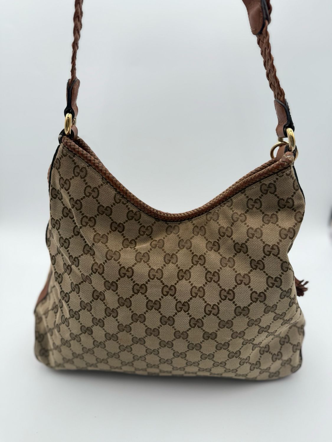 Gucci Monogram Canvas Marrakech Hobo Shoulder Bag Medium