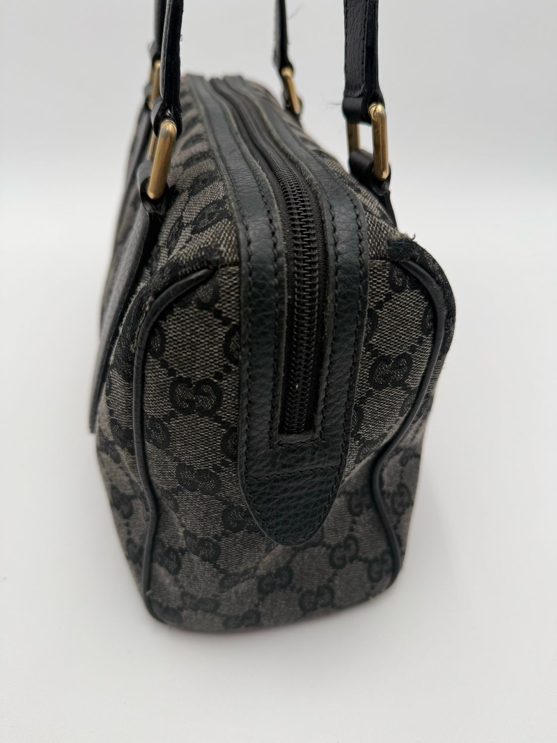 Gucci Monogram Bowler Boston Tote Handbag