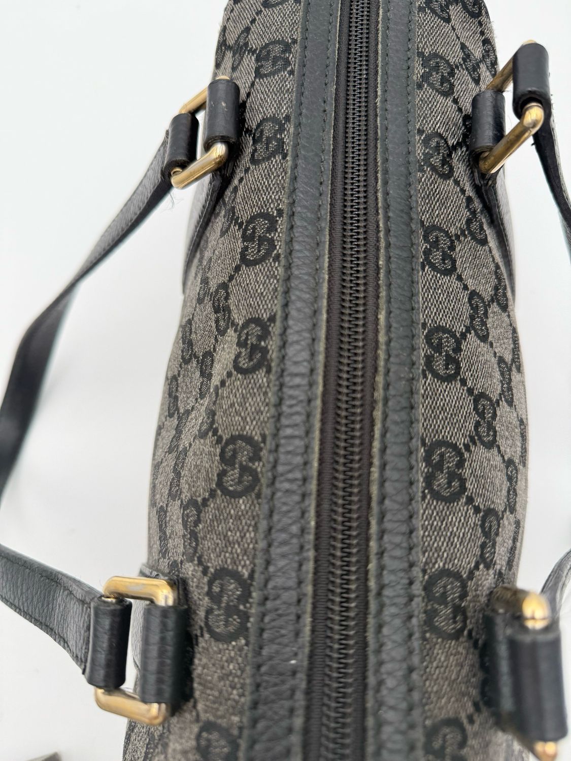 Gucci Monogram Bowler Boston Tote Handbag