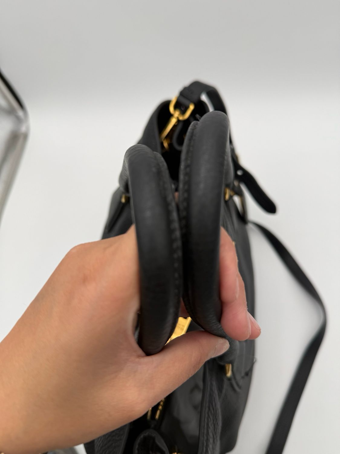 Prada Vitello Daino Pebbled Leather Crossbody Sling Bag
