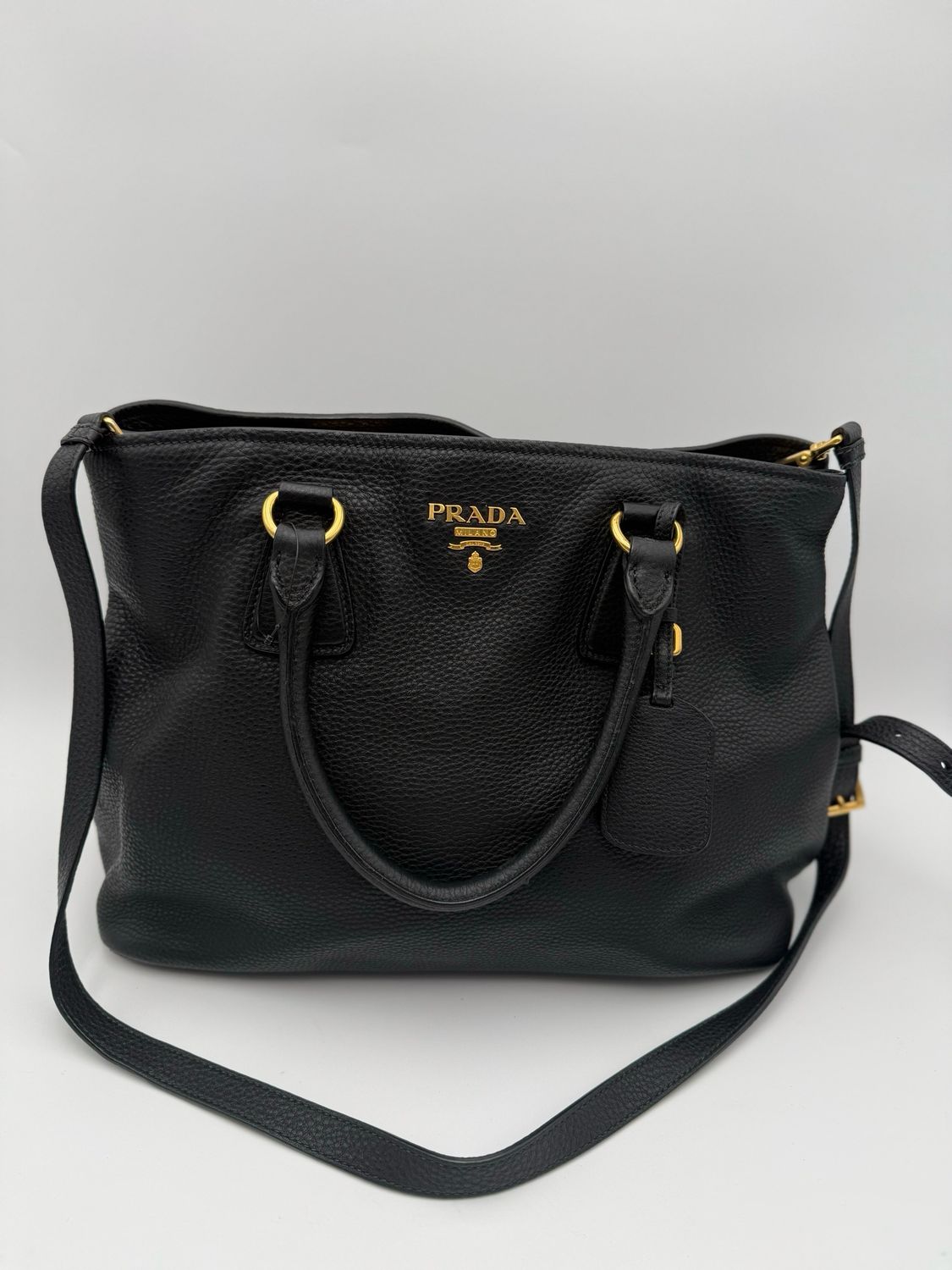 Prada Vitello Daino Pebbled Leather Crossbody Sling Bag