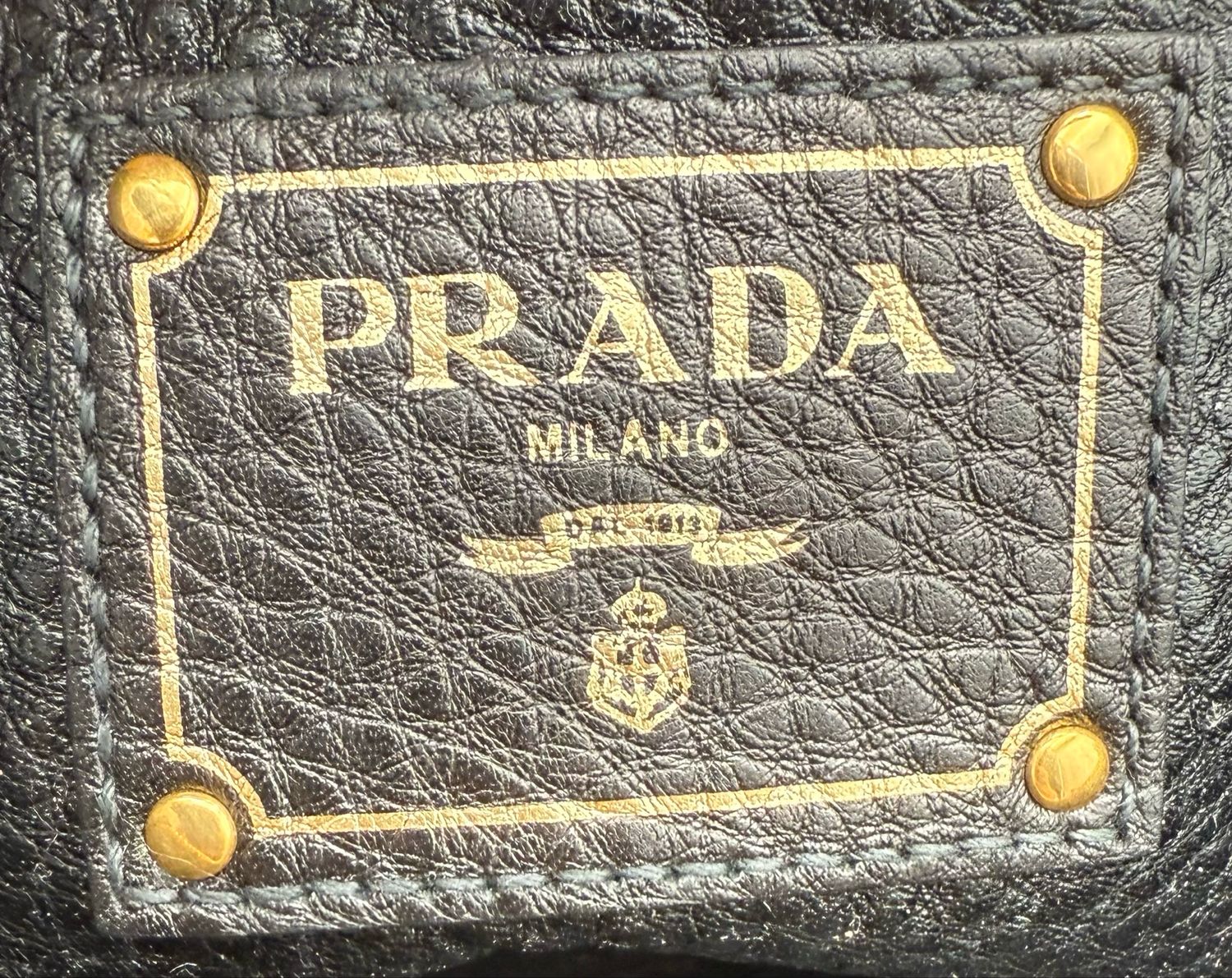 Prada Vitello Daino Pebbled Leather Crossbody Sling Bag