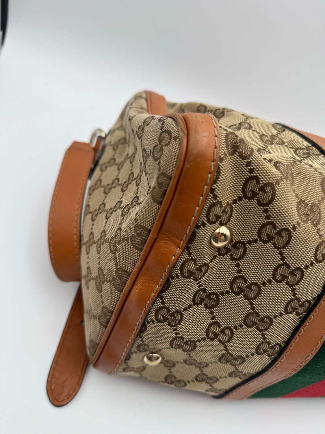 Gucci Monogram Web Vintage Crossbody Messenger Bag