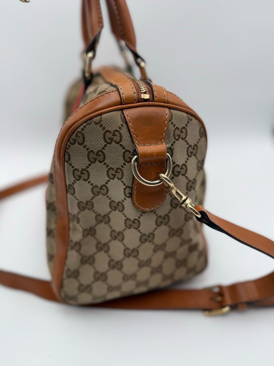 Gucci Monogram Web Vintage Crossbody Messenger Bag