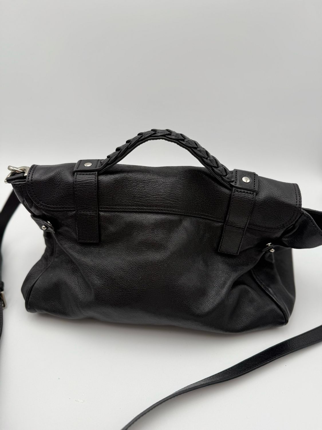 Mulberry Alexa Satchel Leather Crossbody Messenger Black