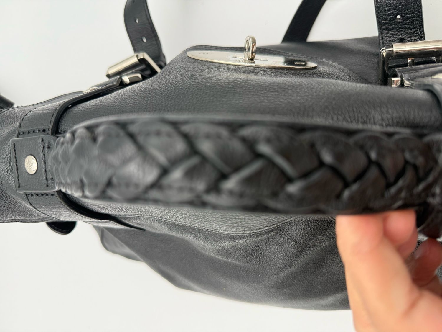 Mulberry Alexa Satchel Leather Crossbody Messenger Black