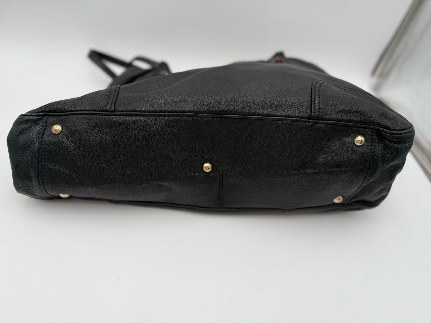 Gucci Princy Tote Leather Large Shoulder Bag Black