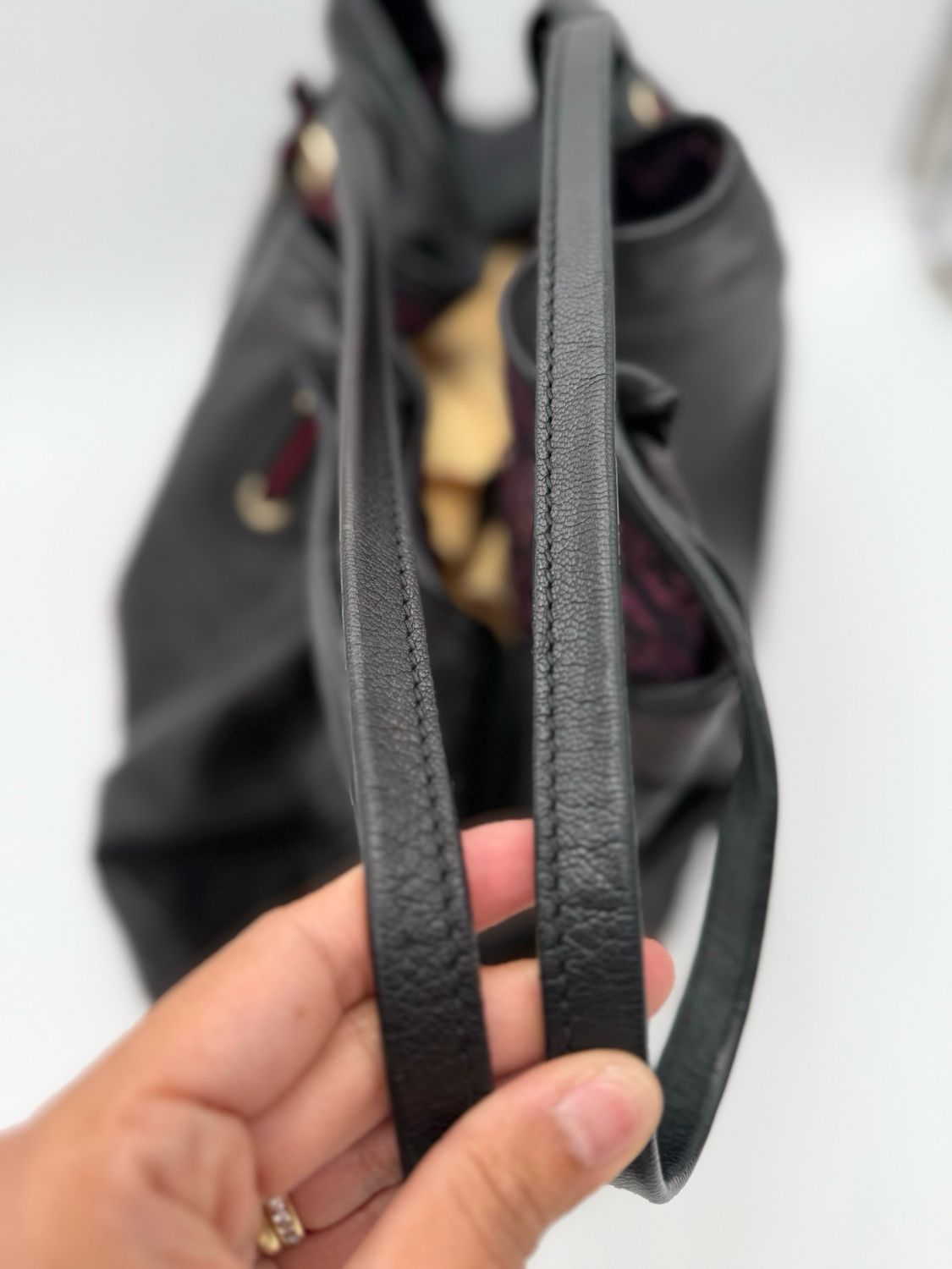 Gucci Princy Tote Leather Large Shoulder Bag Black