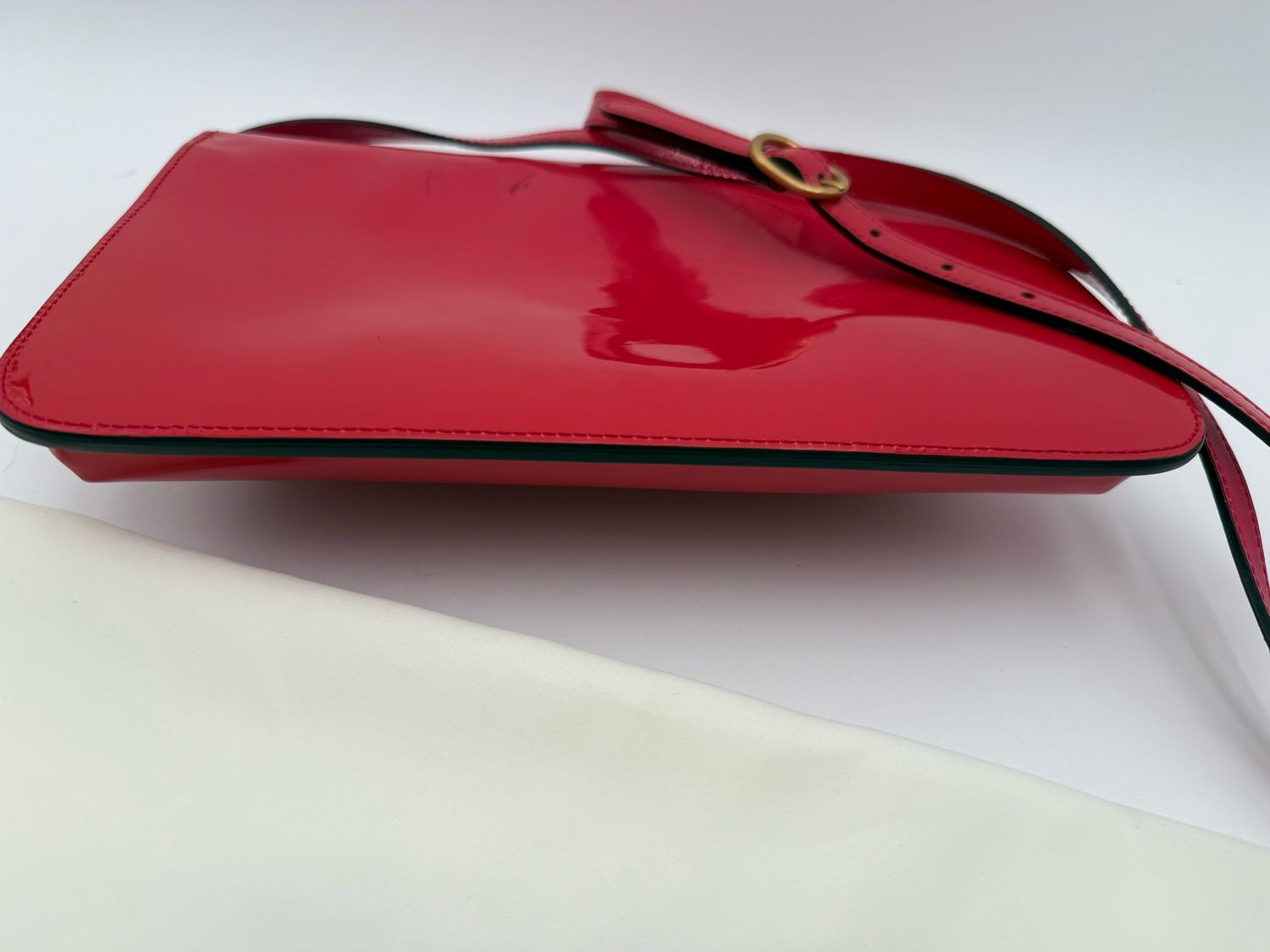 Gucci Patent Horsebit Shoulder Bag Crossbody Messenger