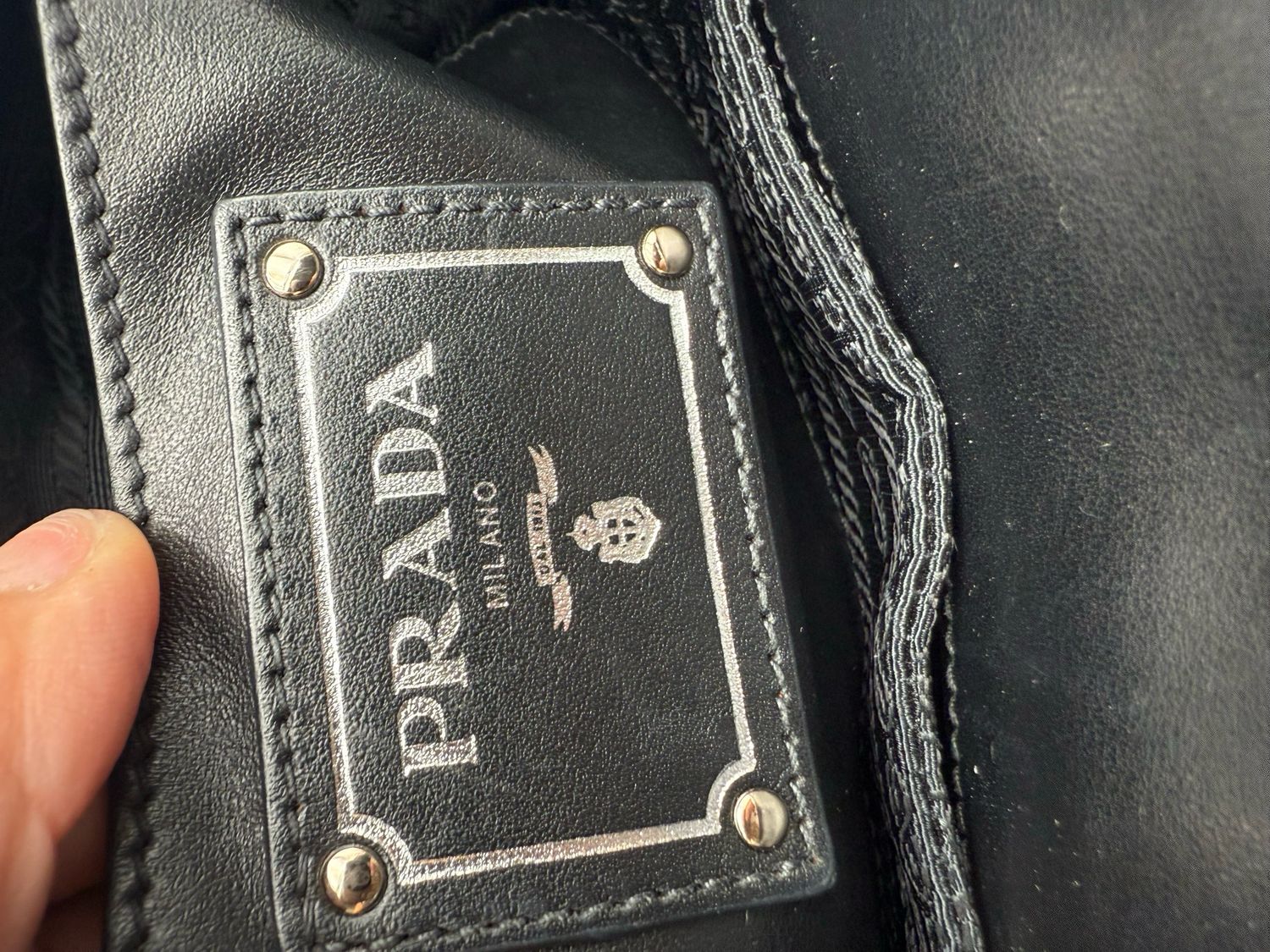 Prada Black Convertible Double Zipper Two Way Messenger Bag