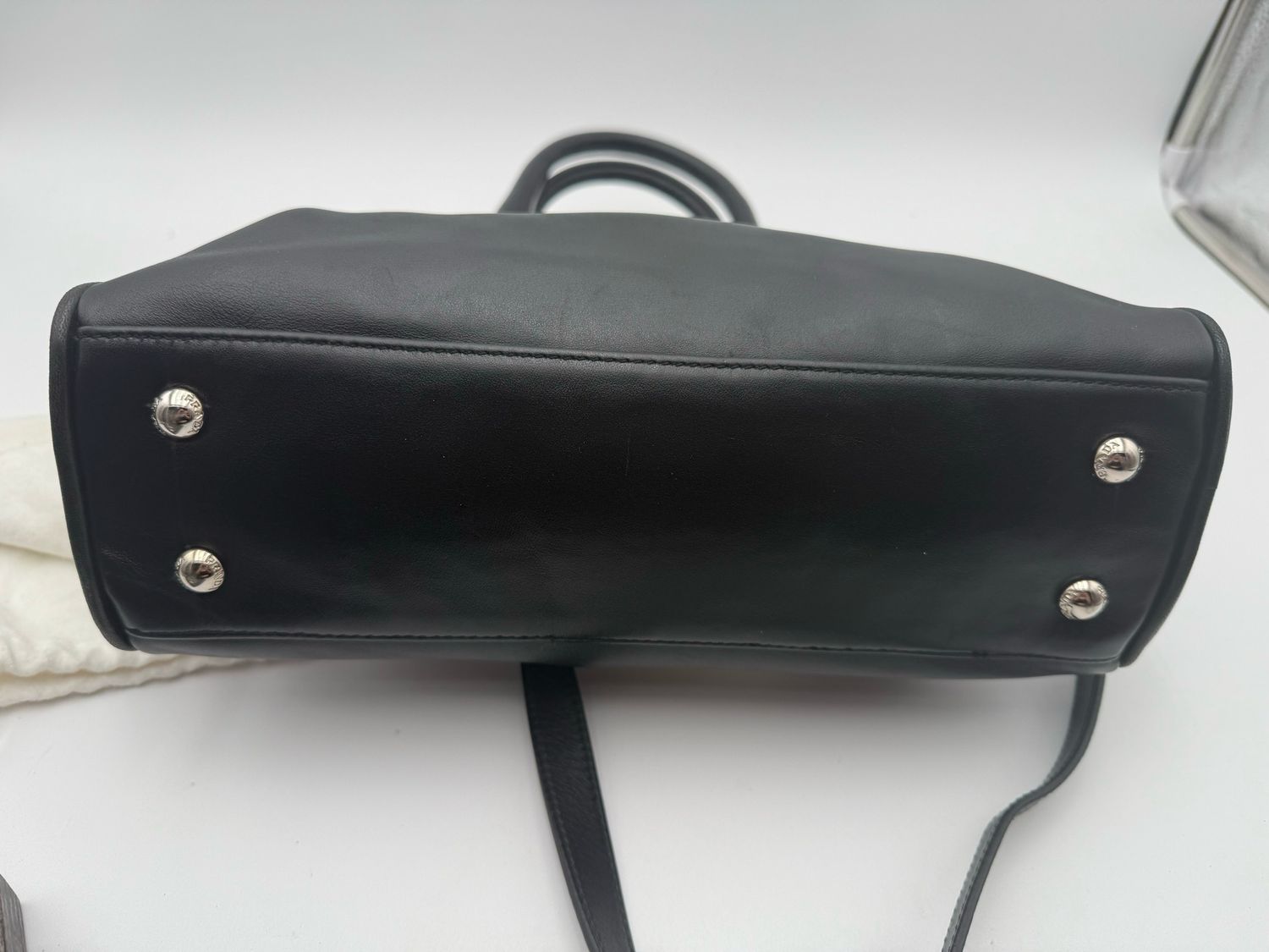 Prada Black Convertible Double Zipper Two Way Messenger Bag