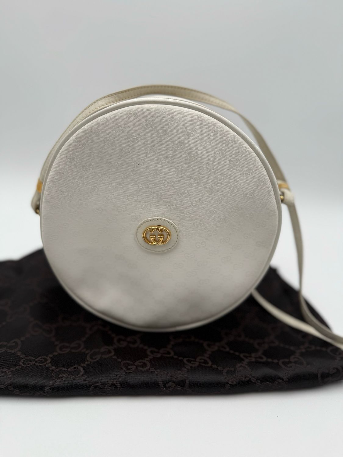 Gucci Vintage Supreme Canteen Tambourine Round Crossbody Bag