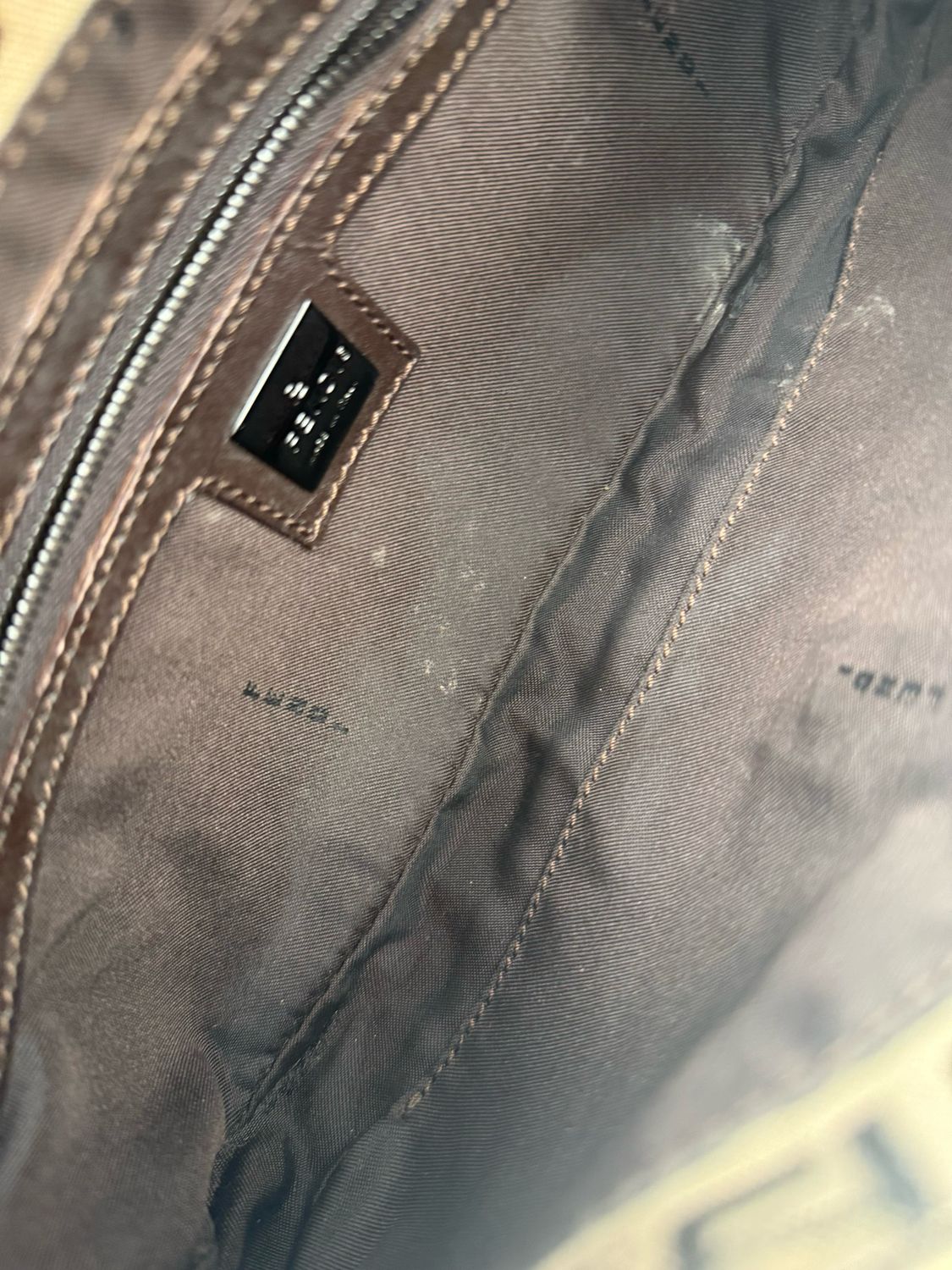 Fendi Zucchino Hobo Flap Shoulder Bag
