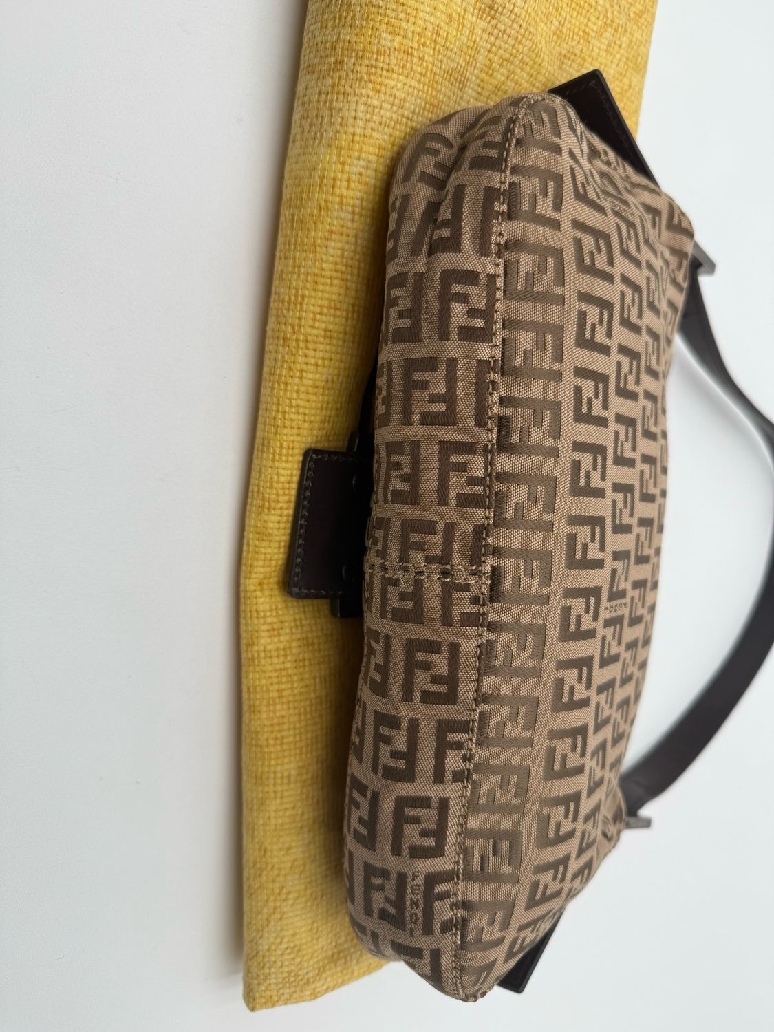 Fendi Zucchino Hobo Flap Shoulder Bag