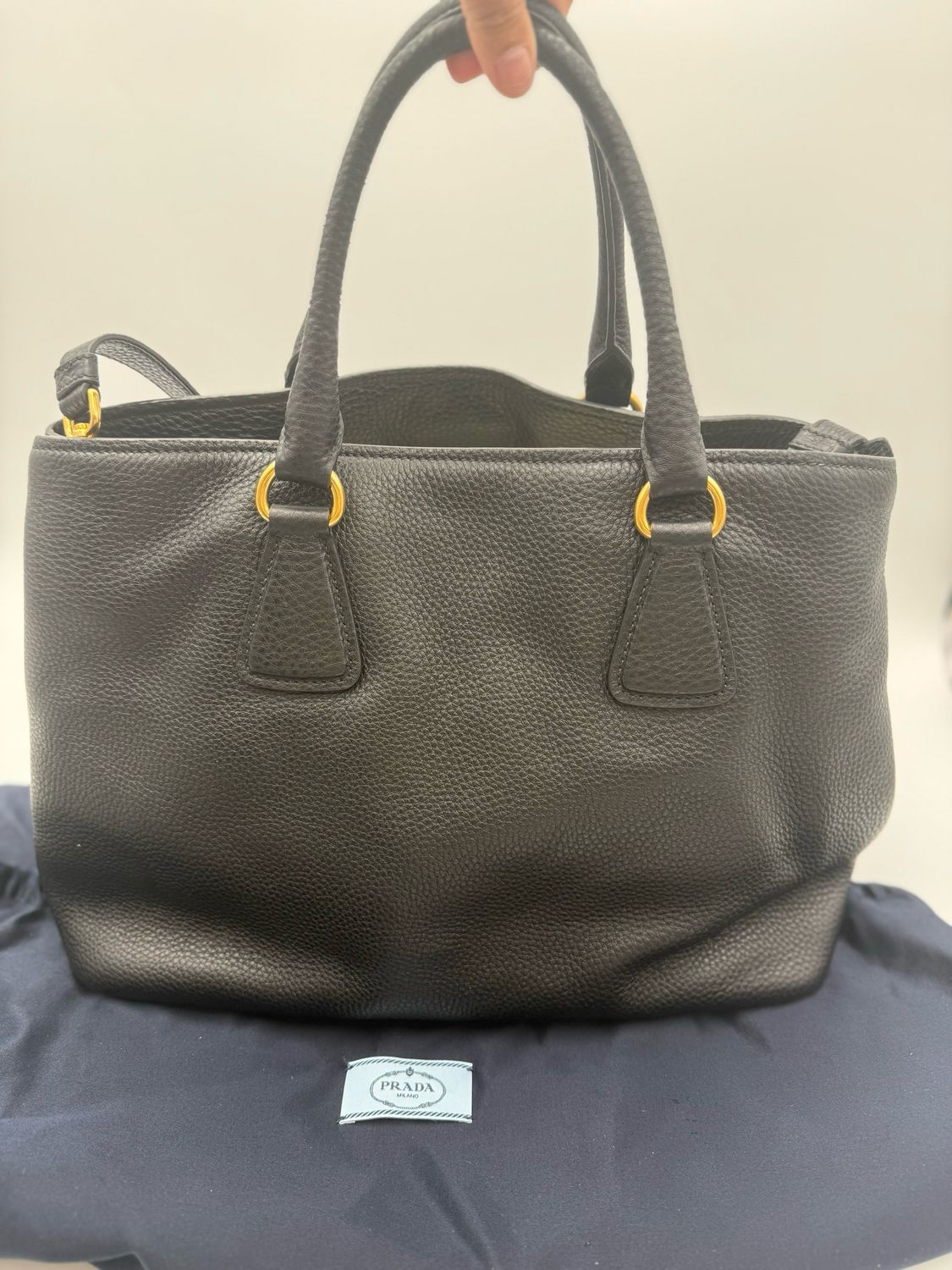Prada Vitello Daino Messenger Crossbody Shopper Tote