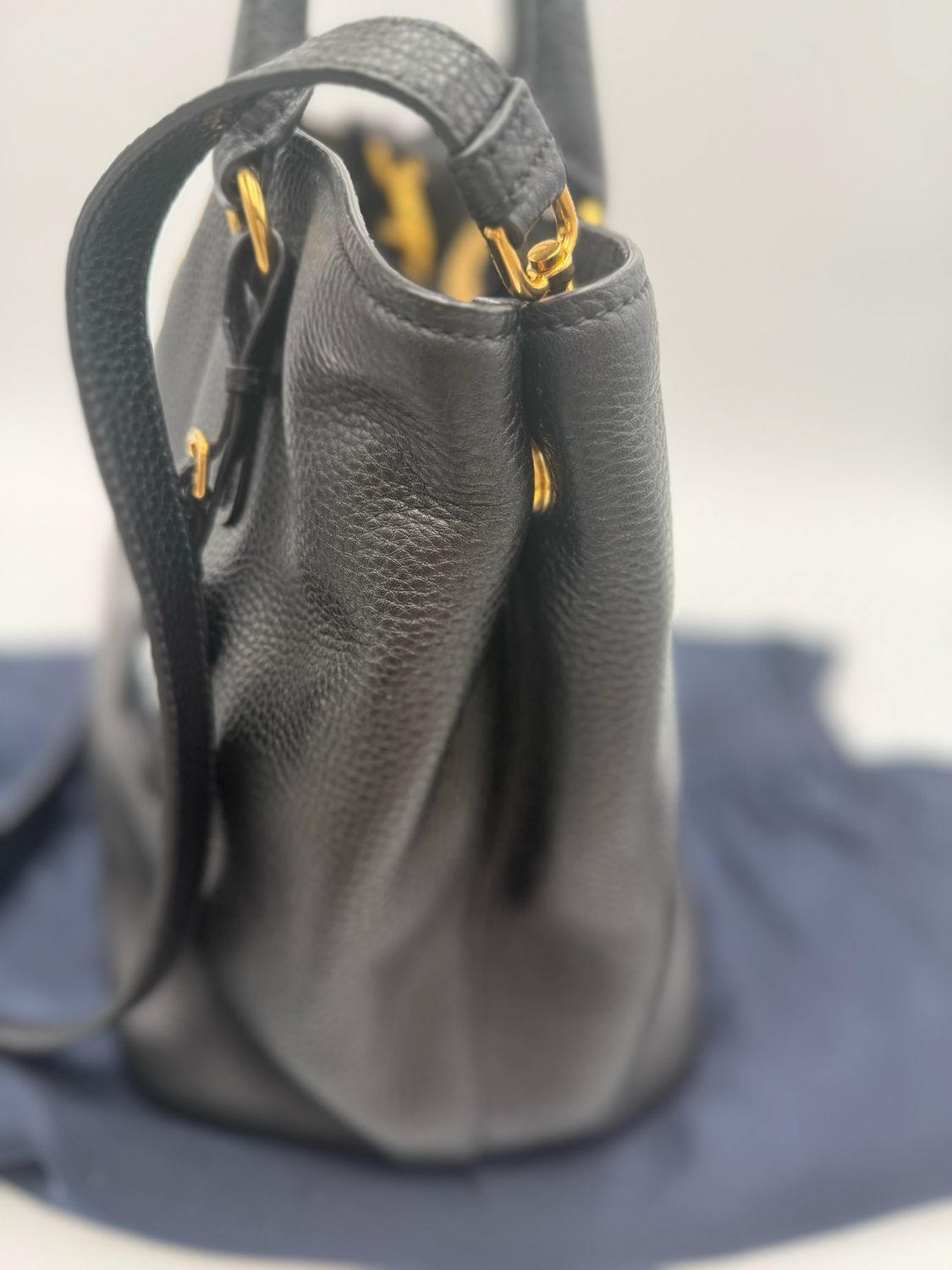 Prada Vitello Daino Messenger Crossbody Shopper Tote
