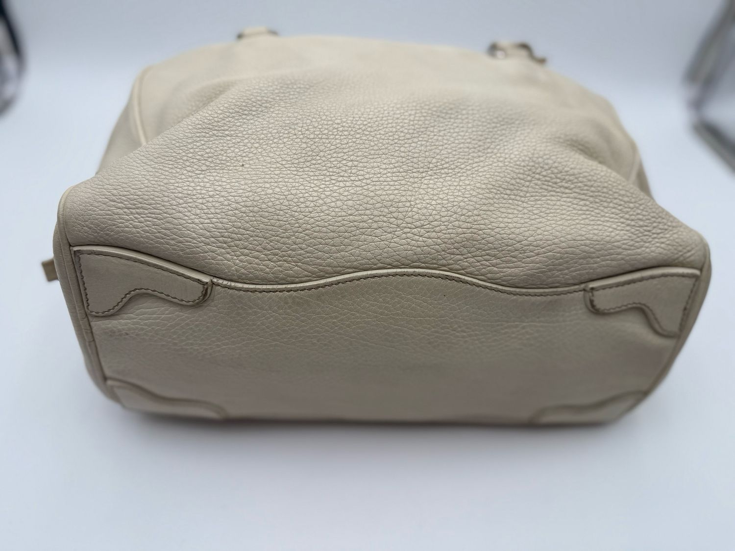 Prada Vitello Daino Bowler Print Tote Handbag