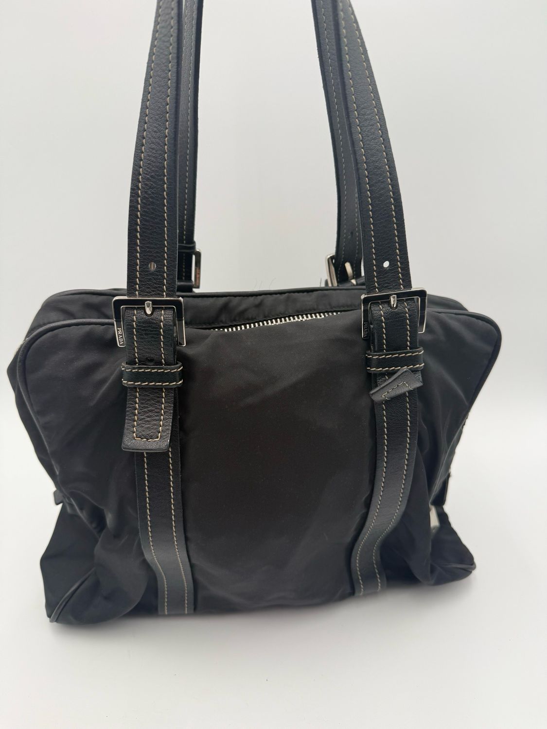 Prada Nylon Tessuto Handbag Shoulder Hydra Black