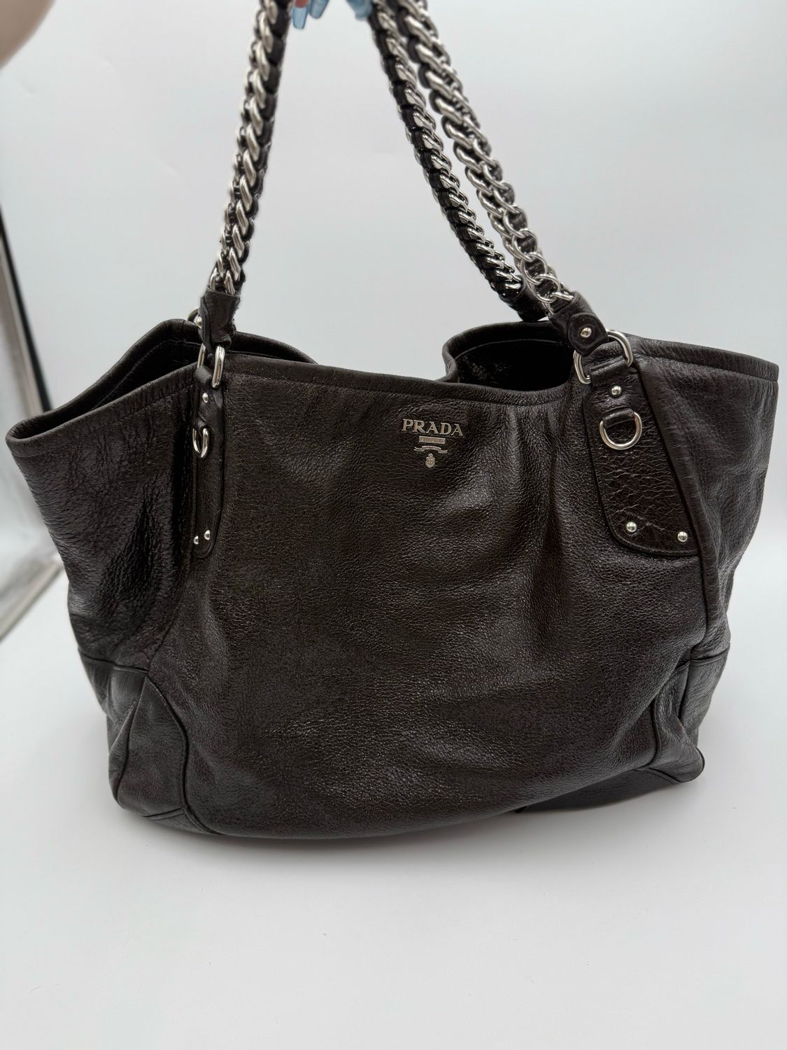 Prada Chain Tote Shoulder Bag Large